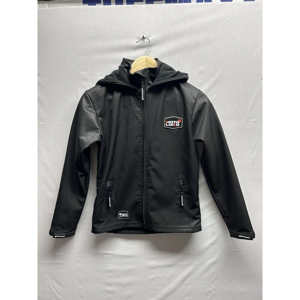 Moto Loco YL Kids Black Softshell Motorcycle Dirt Bike Racing Jacket “Tyler 617”